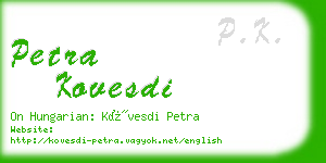 petra kovesdi business card